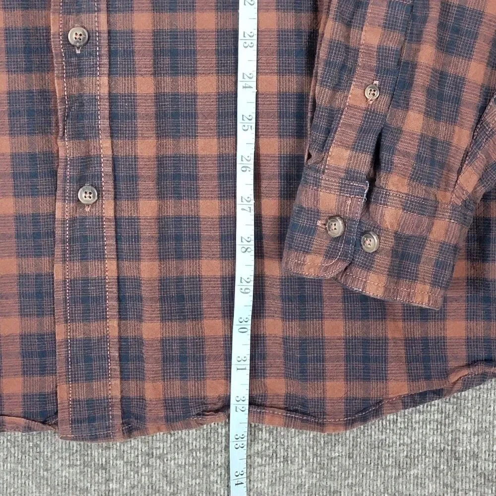 Blue Mountain Shirt Mens 3XL Brown & Blue Plaid Long Sleeve Button Down - Picture 4 of 10